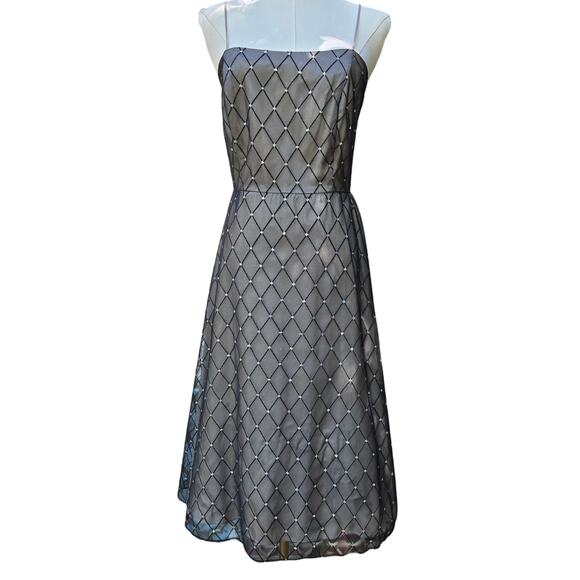 Vtg 90s Y2K Fairy Grunge Whimsigoth Black Semi-sheer Dress 6P Hoco Wedding Guest - Picture 1 of 12